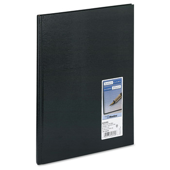 Blueline A10.81 75-Sheet 10.75 in. x 8.5 in. 1-Subject Medium/College Rule Executive Notebook with Ribbon Bookmark - Black Cover