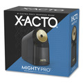 Pencil Sharpeners | X-ACTO 1606X 4 in. x 8 in. x 7.5 in. AC-Powered Mighty Pro Electric Pencil Sharpener - Black/Gold/Smoke image number 0