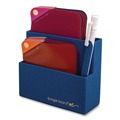 Desktop Organizers | Boogie Board VND02B0001 VersaNotes Desk Organizer, 3 Compartments, 4.7 x 0.4 x 2.05, Blue, Plastic image number 0
