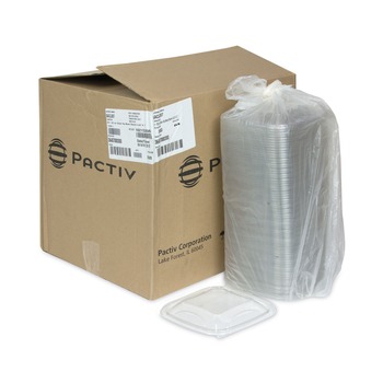 CUPS AND LIDS | Pactiv Corp. SACLD07 EarthChoice Recycled PET Lid for 24 - 32 oz. Container Bases - Clear (300/Carton)