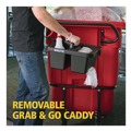 Cleaning Carts | Rubbermaid Commercial 2221459 BRUTE 25.45 in. x 12.82 in. x 15 in. Ergonomic Rotomolded Tilt Truck Handle and Caddy - Black image number 3