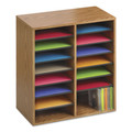 Office Filing Cabinets & Shelves | Safco 9422MO 16 Compartments 19.5 in. x 11.75 in. x 21 in. Wood/Laminate Literature/CD Sorter - Medium Oak image number 2