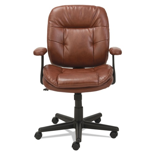Office Chairs | OIF OIFST4859 16.93 in. - 20.67 in. Seat Height Swivel/Tilt Bonded Leather Task Chair Supports 250 lbs. - Chestnut Brown/Black image number 0