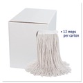 Just Launched | Boardwalk BWK224CCT 24 oz. Cotton Premium Cut-End Wet Mop Heads - White (12/Carton) image number 5