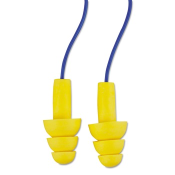 3M 340-4014 25 dB NRR E-A-R UltraFit Corded Reusable Earplugs - Blue/Yellow (200/Box)