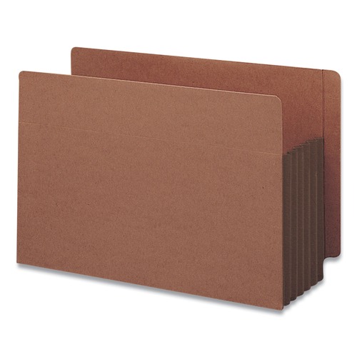 Back to School Sale | Smead 74691 Fully Lined 6.5 in. High Gussets 5.25 in. Expansion Redrope Drop-Front End Tab File Pockets - Legal Size, Redrope/Brown (10/Box) image number 0