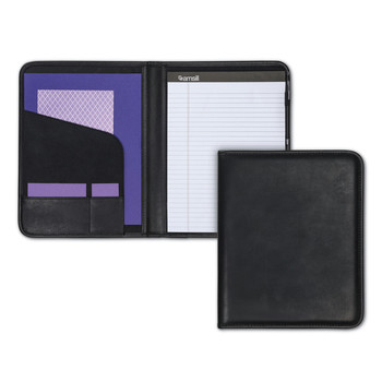 Samsill 70810 Storage Pockets/Card Slots Writing Pad Professional Padfolio - Black