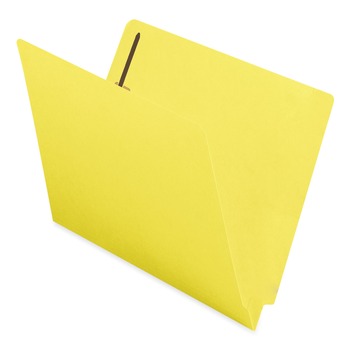 Smead 25940 0.75 in. Expansion Heavyweight Colored End Tab 2-Fastener Folders - Letter Size/Yellow Exterior (50/Box)