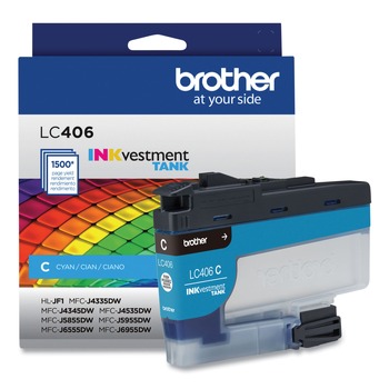 Brother LC406CS LC406CS INKvestment 1,500 Page-Yield Ink - Cyan