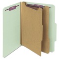 File Folders | Smead 14076 Pressboard Six-Section Classification Folders with 2/5-Cut Tabs- Letter, Gray/Green (10/Box) image number 0