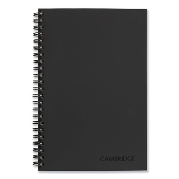 OFFICE AND OFFICE SUPPLIES | Cambridge 06074 8 in. x 5 in. Sheets 1-Subject Wide/Legal Rule Wirebound Business Notebook - Black Linen Cover
