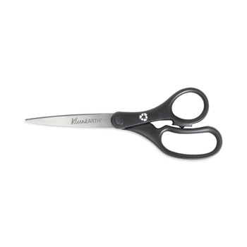Westcott 15583 8 in. Long 3.25 in. Cut Length KleenEarth Basic Plastic Handle Scissors - Straight Black Handle