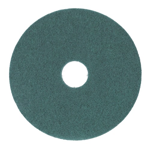 Labor Day Sale | Boardwalk BWK4013GRE 13 in. Diameter Heavy-Duty Scrubbing Floor Pads - Green (5/Carton) image number 0