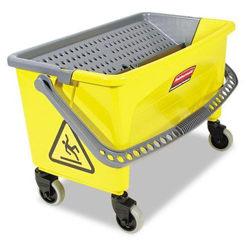 Rubbermaid Commercial HYGEN FGQ90088YEL HYGEN Press Wring Bucket for Microfiber Flat Mops (Yellow)
