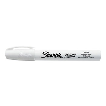Sharpie 2107614 Medium Bullet Tip Permanent Paint Marker - White (1 Dozen)