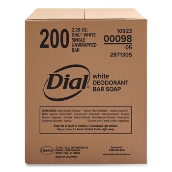 SKIN CARE AND HYGIENE | Dial Professional 98 2.5 oz. Unwrapped Antibacterial Deodorant Bar Soap - lean Fresh Scent (200/Carton)