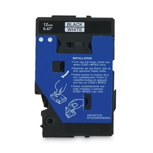 Just Launched | Brother P-Touch TC20 0.5 in. x 25.2 ft. TC Tape Cartridges for P-Touch Labelers - Black on White (2/Pack) image number 0