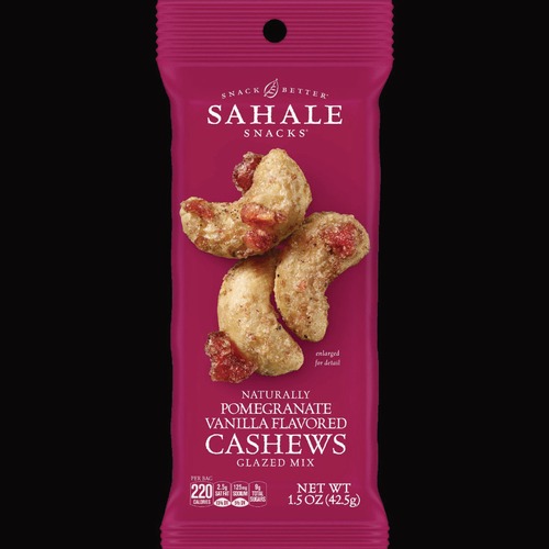 Snacks | Sahale Snacks 9386900328 1.5 oz Bag Pomegranate Vanilla Glazed Mix Cashews (18/Carton) image number 0