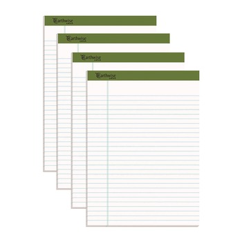 RETAIL STORE SUPPLIES | Ampad 40102R 8.5 x 11.75 Sheets (40) Earthwise by Ampad Recycled Writing Pad - White/Politex Sand Headband (4/Pack)