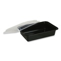 Food Trays, Containers, and Lids | GEN FCPP-BC-16RECT 7.48 in. x 5.03 in. x 2.04 in. 16 oz. Plastic Microwavable Food Container with Lid - Rectangular Black/Clear (150/Carton) image number 2
