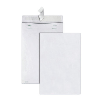 Survivor QUAR1660 10 in. x 15 in. No. 15 14 lbs. Tyvek Square Flap Redi-Strip Adhesive Closure Lightweight Catalog Mailers - White (100/Box)