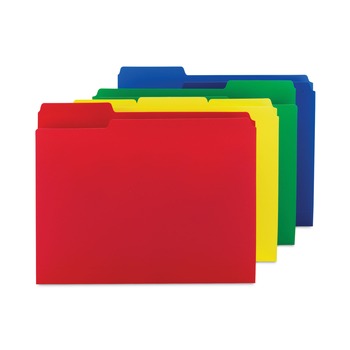 Smead 10505 0.75 in. Expansion Top Tab Letter Size Poly Colored File Folders - Assorted Colors (12/Pack)