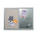 White Boards | MasterVision MX04331608 24 in. x 18 in. Gray MDF Wood Frame Designer Combo Fabric Bulletin/Dry Erase Board - Multicolor/Gray image number 1