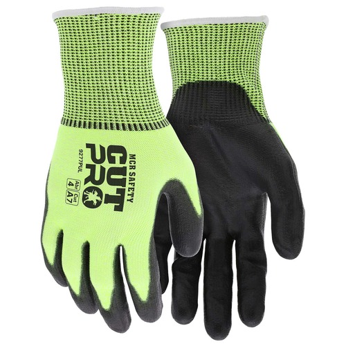 Cleaning Gloves | MCR Safety 9277PUL Cut Pro Gloves - Large/Black/Lime (1-Dozen) image number 0