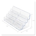 Desktop Organizers | Deflecto 70801 7.78 in. x 3.5 in. x 3.38 in. Plastic 8-Pocket Business Card Holder - Clear image number 3