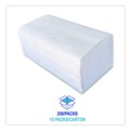 Paper Towels and Napkins | Boardwalk BWK52GREEN 9.13 in. x 10.25 in. 1-Ply Green Single-Fold Towels - Natural White (16 Packs/Carton) image number 1