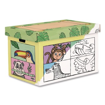 Bankers Box 1231701 At Play Color in Toy Box Animal Design 1 Section 5.25 Cu Ft 28-in x 18-in x 18-in White/Black