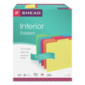 File Folders | Smead 10229 Interior File Folders with 1/3-Cut Tabs - Letter, Assorted (100/Box) image number 0