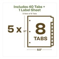 Dividers & Tabs | Avery 11581 11 in. x 8.5 in. 8-Tab Index Maker EcoFriendly Print and Apply Clear Label Dividers - White (5 Sets/Pack) image number 5