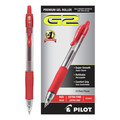 Pens | Pilot 31004 G2 Premium Extra-Fine 0.5 millimeter Retractable Gel Pen - Red Ink/Smoke/Red Barrel (1-Dozen) image number 0