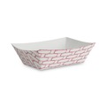  | Boardwalk BWK30LAG100 1 lbs. Capacity Paper Food Baskets - Red/White (1000/Carton) image number 1