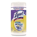 Hand Wipes | LYSOL Brand 19200-81700 7 in. x 7.5 in. 1-Ply Dual Action Disinfecting Wipes - Citrus Scent White/Purple image number 0