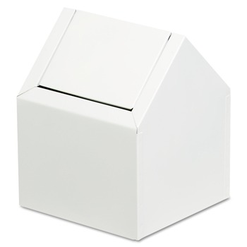  | HOSPECO 2201 Double Entry Swing Top Floor Receptacle - Metal, White