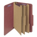 File Folders | Smead 19092 Eight SafeSHIELD Fasteners 2/5-Cut Tabs 3 Dividers Legal Size Pressboard Classification Folders - Red (10/Box) image number 5