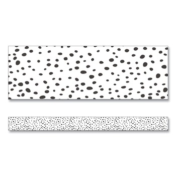 Carson-Dellosa 108495 3 in. x 3 ft. Dotted Straight Borders - Black/White (12/Pack)