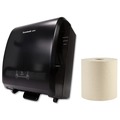 Paper Towel Holders | Boardwalk 29GREEN32GREEN-BNDL 12.31 in. x 9.31 in. x 15.94 in. Xtra Mechanical Hands-Free Towel Dispenser with 1-Ply 8 in. x 800 ft. Green Xtra Roll Towels Bundle (6 Rolls/Carton) image number 0