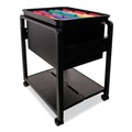 Just Launched | Advantus 55758 1 Shelf 1 Bin 14.5 in. x 18.5 in. x 21.75 in. Plastic Folding Mobile File Cart - Black image number 3