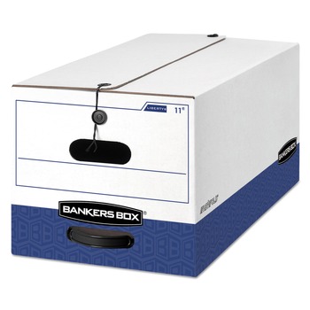 JUST LAUNCHED | Bankers Box 0001103 12 in. x 24 in. x 10 in. Liberty Heavy-Duty Strength Storage Box - Letter, White/Blue (4/Carton)