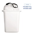 Trash Bags | Boardwalk BWK1DK100 13 Gallon 24 in. x 28 in. Drawstring Kitchen Bags - White (50 Bags/Roll, 2 Rolls/Carton) image number 6