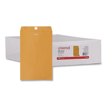 Universal UNV35268 #98 Square Flap Gummed/Clasp Envelope - Brown Kraft (100/Box)