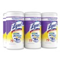 Hand Wipes | LYSOL Brand 19200-81700 7 in. x 7.5 in. 1-Ply Dual Action Disinfecting Wipes - Citrus, White/Purple (6 Canisters/Carton) image number 0