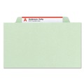 File Folders | Smead 19091 Eight SafeSHIELD Fasteners 2/5-Cut Tabs 3 Dividers Legal Size Pressboard Classification Folders - Gray-Green (10/Box) image number 2