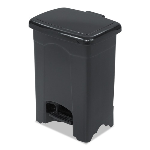 Trash & Waste Bins | Safco 9710BL 4 Gallon Plastic Plastic Step-On Receptacle - Black image number 0