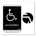 Floor Signs & Safety Signs | Headline Sign 4764 Century Series 6 in. x 9 in. Accessible Office Sign - Black/Silver image number 3