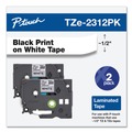 Labels | Brother P-Touch TZE2312PKG Tze Standard Adhesive 0.47 in. x 26.2 ft. Laminated Labeling Tapes - Black On White (2/Pack) image number 5