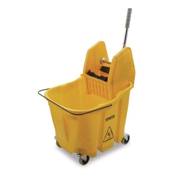 Carlisle 4690404 35 qt OmniFit Mop Bucket with Down Press Wringer - Yellow